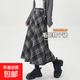 Gray tartan skirt for women spring and autumn 2025 new high-waisted slim mid-length a-line skirt gray plaid color (high-quality version) L 116-129 Jin Jin equals 0.5 kg Select