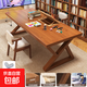Solid wood computer desk, home desk, student study desk, writing desk, large board table for living room, double long table, 30MM desktop | single table, walnut color 160*80CM
