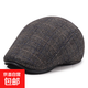 Hat men's winter beret plus velvet warm peaked cap middle-aged and elderly father and grandfather forward hat old man hat coffee color