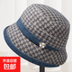 Middle-aged and elderly women's autumn and winter mother's basin hat grandma's warm fisherman hat old lady's casual and versatile blue