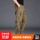 Overalls Men's Wear-Resistant Sports Pants Men's Straight Loose Large Size Spring and Autumn Pure Cotton Multi-Pocket Casual Pants Military Yellow Spring and Autumn Style 2XL Recommended 170-190Jin Jin is equal to about 0.5 kg