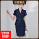 夏季职业装短袖小西装领外套女新款酒店前台工装正装收腰工作新款 黑色 单件西装（JY6210） L