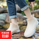 Fashion rain boots for women, summer short-tube waterproof shoes, non-slip, wear-resistant, soft-soled water boots for men, car wash, kitchen work shoes, velvet, beige 39