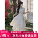 Zuo Xu French Dress Summer Women's Wear 2025 New Fairy Princess Dress Temperament Pure Desire Gentle Wind Long Skirt Apricot Trendy Korean Version Current/Next Day Delivery One Size (120Jin Jin is equal to 0.5kg)
