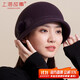 Shanghai Story pure wool hat for women in autumn and winter thickened warm woolen hat retro classic long short brim small hat simple bow fashion versatile SSS22MZ17 Violet