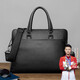 COW briefcase first layer cowhide large capacity men's handbag horizontal business bag computer backpack C-8626 black