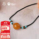Potala Palace unique beeswax turquoise agarwood necklace amber pendant for men and women new Chinese style pendant as a birthday gift for my wife