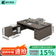 Shusheng boss desk double seat face-to-face office desk and chair combination financial simple modern boss manager desk 1800* 1200 (with movable side cabinet)