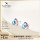XUPING Xuping jewelry imitation crystal series fashion trend shield niche single stone earrings earrings thoughtful gift for girlfriend blue purple shield earrings