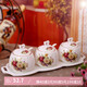 Porcelain Beauty Ceramic Seasoning Jar Creative Seasoning Box European Style Seasoning Box Set Kitchen Seasoning Rack with Hole Cover Combination Pack 300g Flowery Scenery Three-piece Set 3-piece Set 300ml