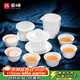 Haofeng 2025 new complete set of white porcelain Kung Fu tea set household suet jade porcelain covered bowl teacup as a souvenir gift