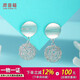 Yuan Shengfu's new PT950 high-quality hollow ball platinum earrings hanging genuine fashionable and versatile platinum earrings ear hooks 5.40g