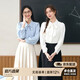 Lady Bird white bow shirt women's career exam public education interview wear commuting formal wear inner shirt chiffon top
