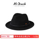 Mr DUCK Australian superfine 90-count wool top hat men's large brim autumn and winter warm felt hat casual high-end British gentleman hat small brim royal black (100% superfine wool)-MW206219 M (suitable for 56-58cm head circumference)