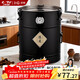 Baichang stainless steel tangerine peel storage tank, tea special tank, sealed barrel, large capacity storage tank, rice barrel, miscellaneous grain storage container, sealed barrel (with hygrometer) black - about 5 Jin Jin equals 0.5 kg of water