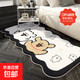 Line puppy bedroom bedside blanket sofa coffee table carpet comfortable and soft foot pad plush stain-resistant cartoon floor mat YR-black edge two dogs 40cm*120cm soft and skin-friendly