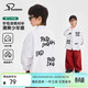 Paiding Children's Clothing Boys' Shirts 2026 Spring Thin Children's Shirts Letter Graffiti Boys Clothes Long Sleeve Tops White 120 cm
