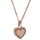 MICHAEL KORS MK Necklace Women's Rose Gold Metallic Rhinestone Heart Necklace MKJ3971791