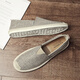 Feelaces alte Peking-Stoffschuhe Herren-Stoffschuhe Leinen Leinwand Schuhe Fischerschuhe ein Fuß Stroh gewebte Schuhe Lazy Schuhe grau 2905 Leinen 39