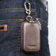 Bolsa de llave de automóvil de Feiman para cuero multifuncional para hombres gran capacidad para el hogar Key General Cover Copia de doble cintura colgante Coffee oscuro para hombres Color