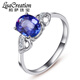 Lescreation Lisa Jewelry Tanzanite Diamond Ring White 18K Gold Diamond Tanzanite Women's Ring Colored Gemstone Diamond Ring 1.3 carat Tanzanite White 18K Gold Ring 4A Grade