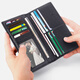 SEPTWOLVES wallet men's long ultra-thin leather wallet zipper birthday gift high-end practical top leather wallet daddy ultra-thin black zipper 3A3071031-01