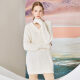 Tangli winter new European and American clothing white wool sweater mid-length pullover V-neck loose sweater white S