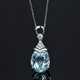 Millais Jewelry 4.5 carat aquamarine pendant 18K gold set with diamond necklace natural gemstone birthday gift for girls without chain. The chain can be customized additionally.