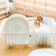 Camellia (CHAHUA) cupboard drain bowl rack plastic dish rack box tableware storage with cover large kitchen storage blue