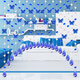 Xiangshangge crystal bead curtain butterfly hole-free partition porch aisle toilet toilet balcony living room bedroom door curtain hanging curtain 25 arc shapes