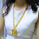 Qianying Jewelry yellow gold dragon brand necklace men's faucet tank chain boss chain large square pendant tag imitation jewelry commonly known as sand gold plated chain imitation gold pendant imitation Vietnamese sand gold with ring 0.2 anti-counterfeiting brand barcode price 3688