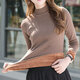Ropa interior térmica kJ para mujeres más terciopelo camisa de fondo tibia para mujeres en otoño e invierno.