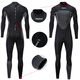 HiSEA new men's warm one-piece swimsuit thick wetsuit 1.5MM long-sleeved cold-proof waterproof mother-in-law swimming surfing suit black XL