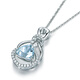 Millai Jewelry 2.3 carat natural aquamarine pendant for women 18K gold diamond colored gemstone necklace as a birthday gift for girlfriend, including necklace