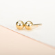 Jinshang Jewelry 18K gold earrings for men single earrings for women gold round bean earrings gold-4mm pair of earrings