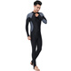 Ziwuqian men's wetsuit thin swimsuit plus size snorkeling wetsuit for teenagers sun protection surfing long-sleeved one-piece swimsuit black and sapphire blue 4XL one size fits all
