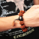 Ciling Pavilion Vajra Bodhi seed bracelet, Buddha bead bracelet, five-petal red leather wood decorative bracelet, horn three-way men's style