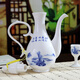 Shengtianxia Jingdezhen ceramic wine pot, Chinese blue and white porcelain wine set, traditional pouring wine pot, wine glass, white wine wine set, goblet, 1 pot, 10 cups, landscape-wine set-1 pot, 10 cups, safe and shockproof packaging