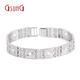 GsunG Platinum PT950 Men's Bracelet Platinum Business Car Flower Chain Shiny Customization PSL007 Need to be customized Priced by the gram, about 46g, 20cm