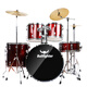 Taule de taureau de tambour (taureau) adulte débutant pour enfants débutant de grade de jazz drum de grade de jazz instrument bleu 5 cymbales 4 cymbales (visage de tambour à la peau d'huile améliorée)