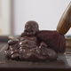 Yixing purple clay tea pet Maitreya Buddha ornaments from the Han and Tang dynasties, smiling often with a big belly, Arhat Laughing Buddha, Happy Buddha ornaments, tea toys, tea sets, purple clay-Happy Buddha