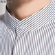 Camisa de manga larga Haipai Haoyu Camisa de cuello chino a rayas de moda para hombres 168-851 rayas en blanco y negro L 40