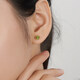 Lescreation Lisa jewelry peridot earrings rose gold gemstone earrings for men and women colored gemstones 18K gold 1.1 carat peridot earrings