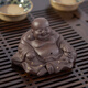 Yixing purple clay tea pet Maitreya Buddha ornaments from the Han and Tang dynasties, smiling often with a big belly, Arhat Laughing Buddha, Happy Buddha ornaments, tea toys, tea sets, purple clay-Happy Buddha