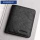 Sharkborough Gift Geatic Leather Men's Court portefeuille mince Clai de permis de conducteur Clotte de cartes multiples portefeuille anti-démagnétisation noire [Vellet Tanned Couche Cower Hide Mino]