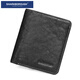 Sharkborough Gift Geatic Leather Men's Court portefeuille mince Clai de permis de conducteur Clotte de cartes multiples portefeuille anti-démagnétisation noire [Vellet Tanned Couche Cower Hide Mino]
