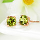 Lescreation Lisa jewelry peridot earrings rose gold gemstone earrings for men and women colored gemstones 18K gold 1.1 carat peridot earrings