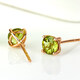 Lescreation Lisa jewelry peridot earrings rose gold gemstone earrings for men and women colored gemstones 18K gold 1.1 carat peridot earrings