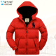 Knight Baylor children's clothing boys' down jacket short children's thickened warm coat white duck down medium big boy winter clothing red 140