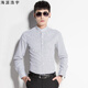 Camisa de manga larga Haipai Haoyu Camisa de cuello chino a rayas de moda para hombres 168-851 rayas en blanco y negro L 40
